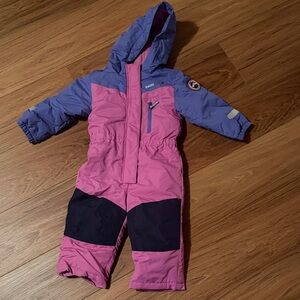 Pink and Purple Toddler Snowsuit with Hood